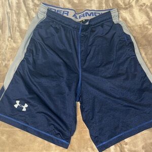 Under Armour Men's Blue and Gray Athletic Shorts